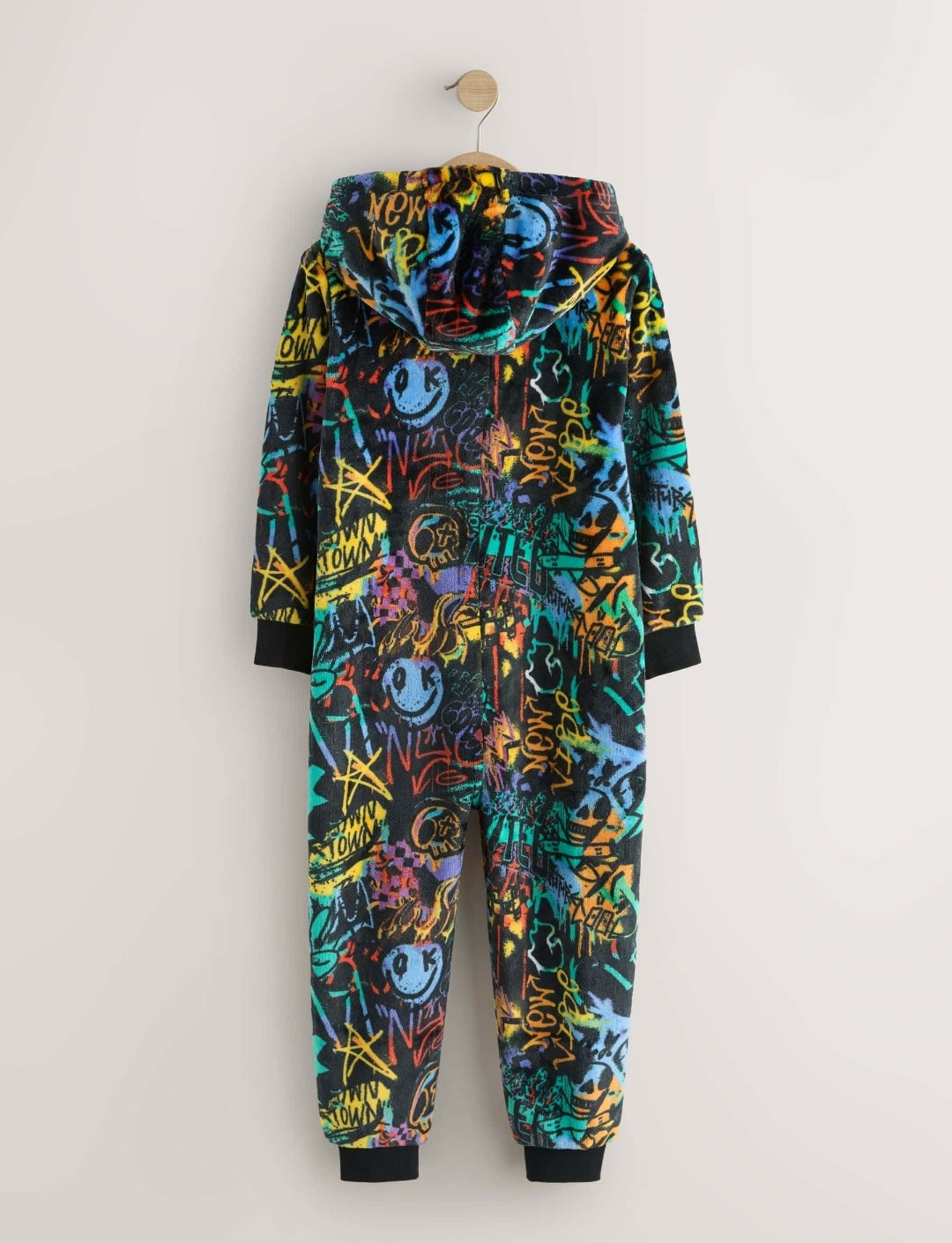 Multi Bright Grafitti Fleece All-In-One