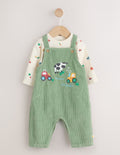 Green Farm Cord Dungarees and Bodysuit Set