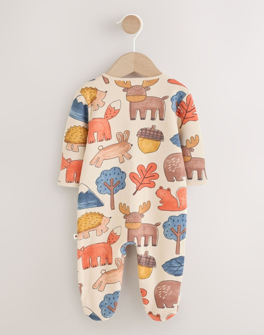 Multi Woodland Animal Fleece
Lined Two Way Zip Baby Sleepsuit