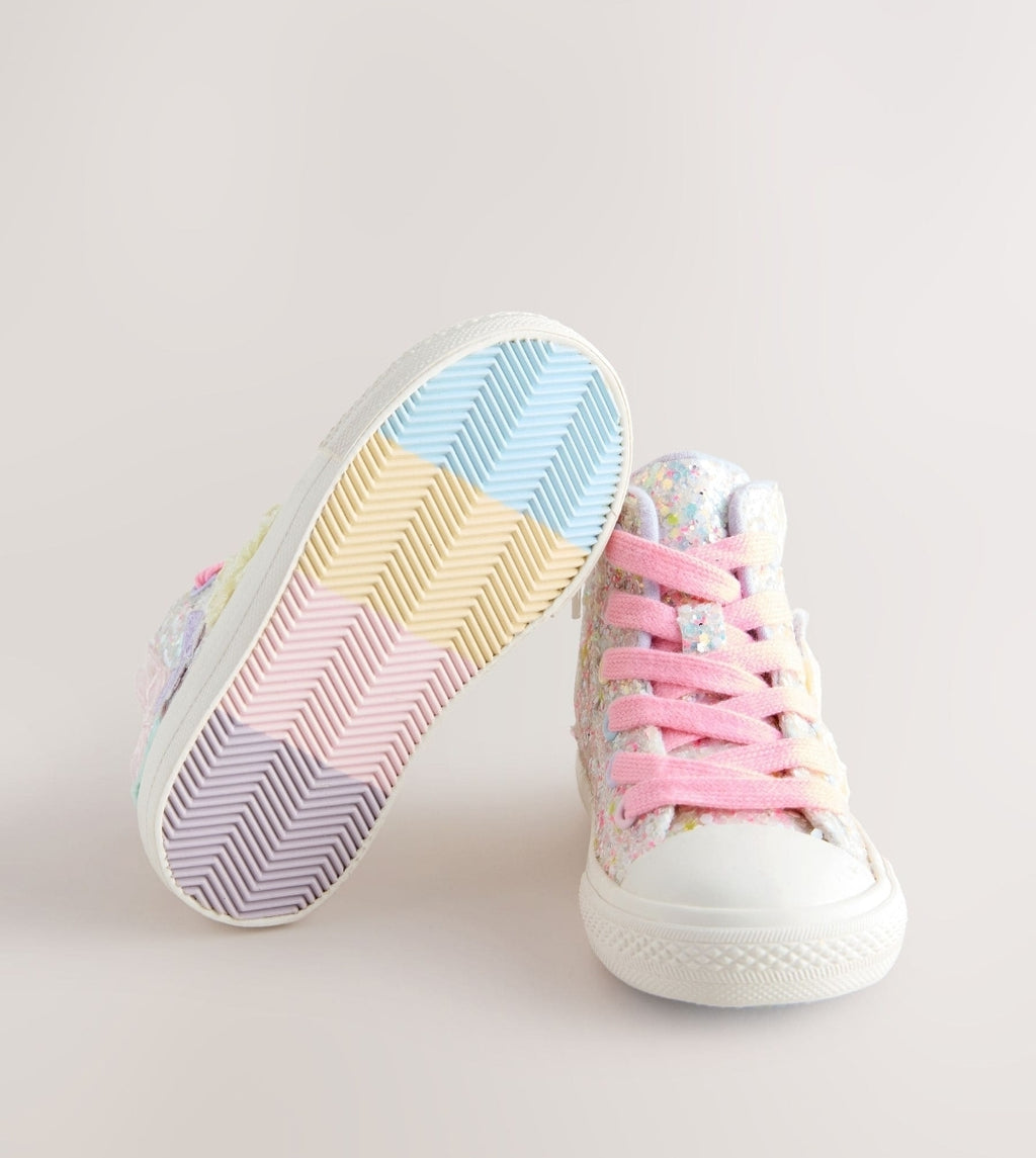 Multi Pastel Glitter Butterfly High
Top Trainers
