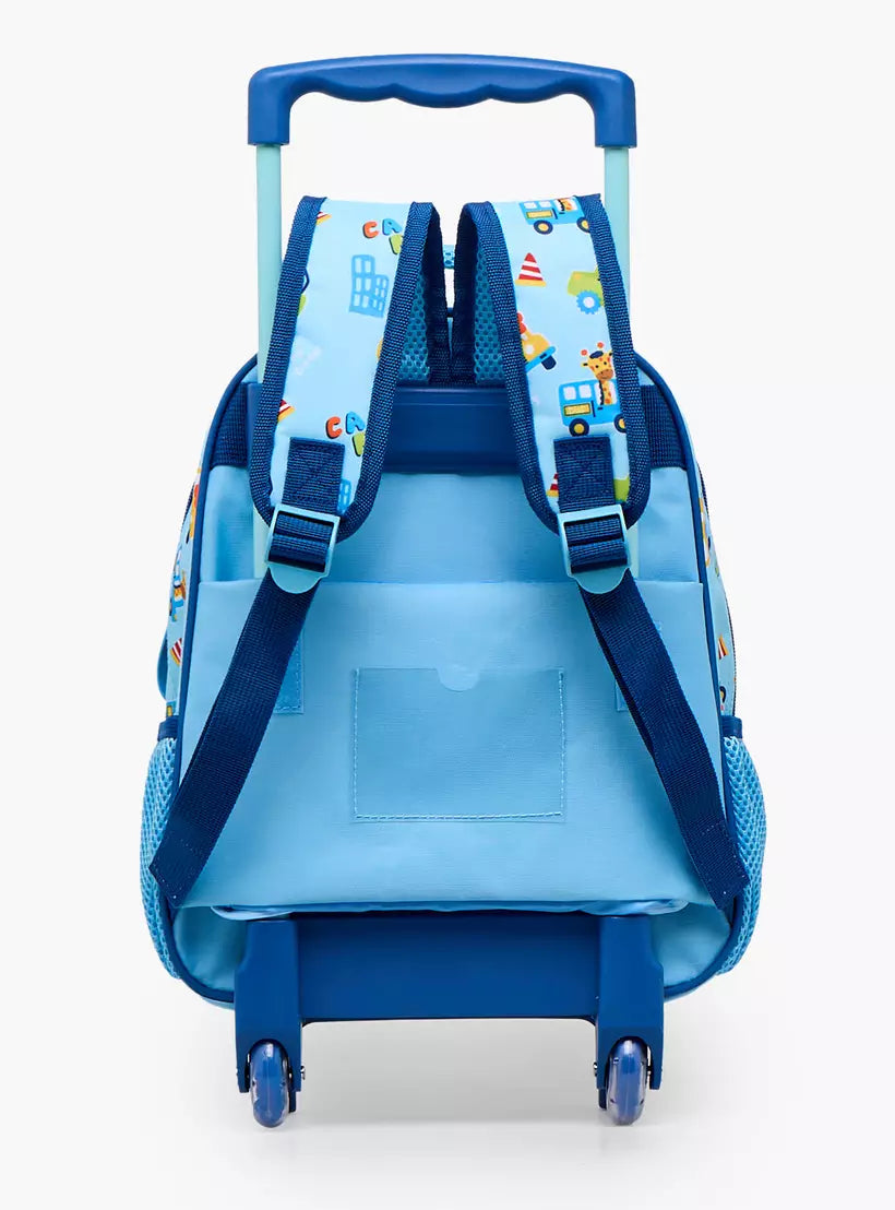 MustTeam City Print Trolley Backpack for Boy 12 inches