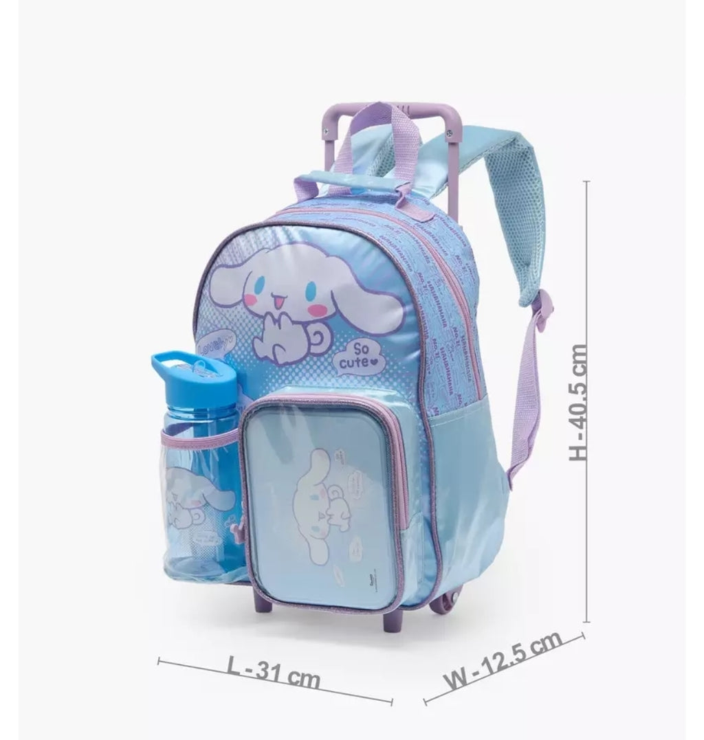 Sanrio Cinnamoroll Print 3-Piece School Trolley Bag Set 14 inches
