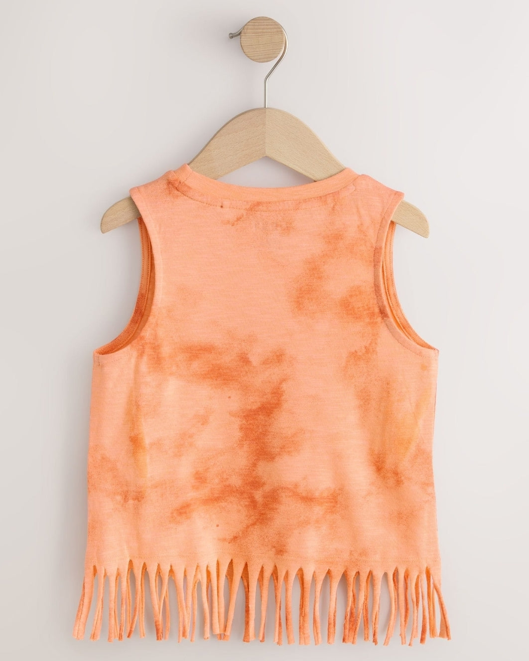 Orange Sun Fringe Sequin Vest