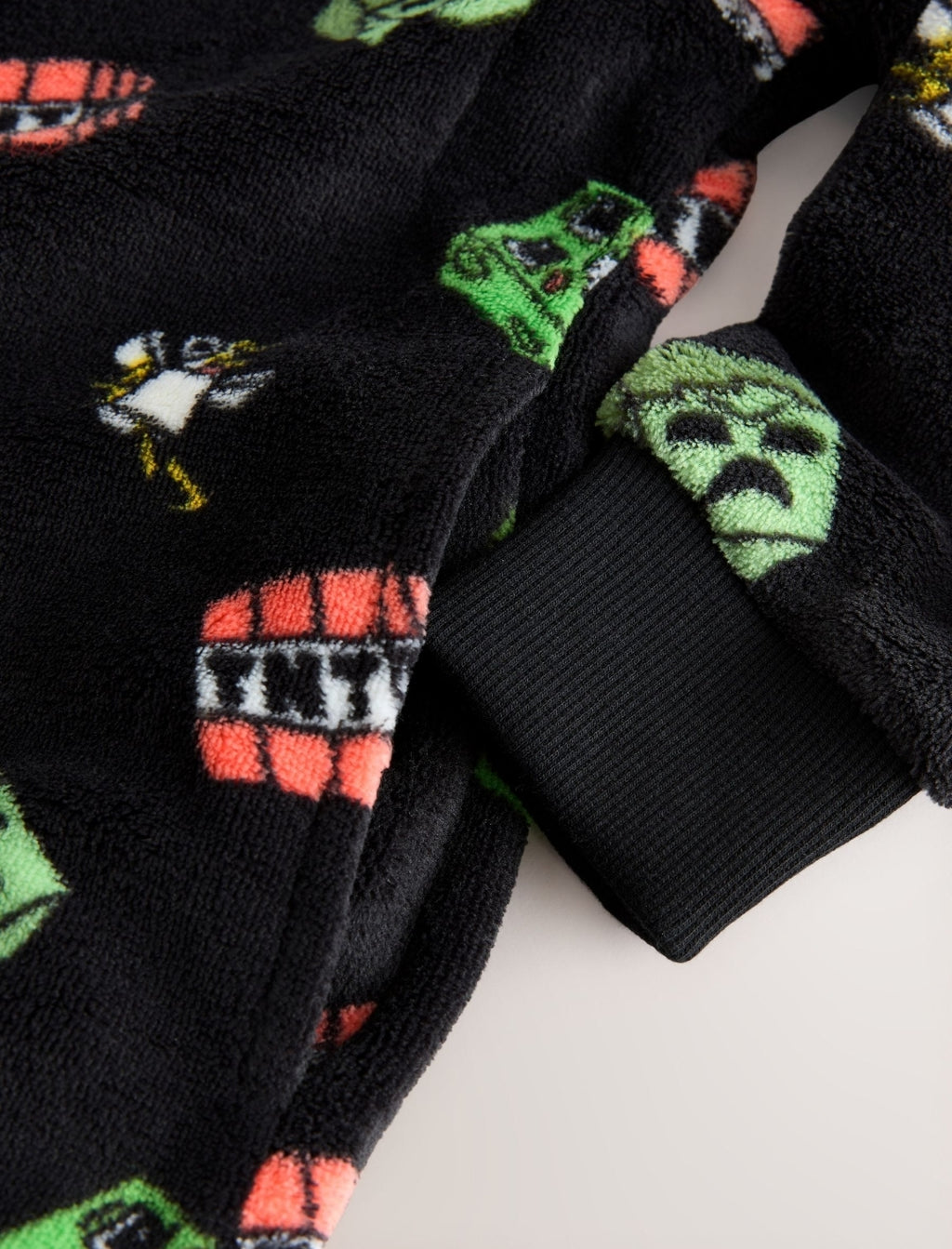 Black Minecraft Fleece All-In-One
