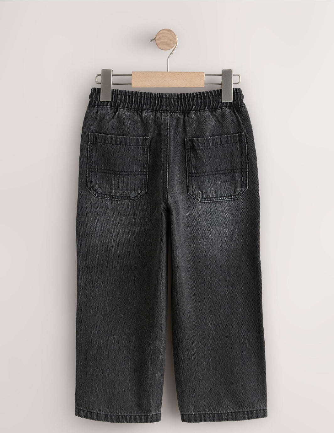 Washed Black Wide Fit Pull OnJeans