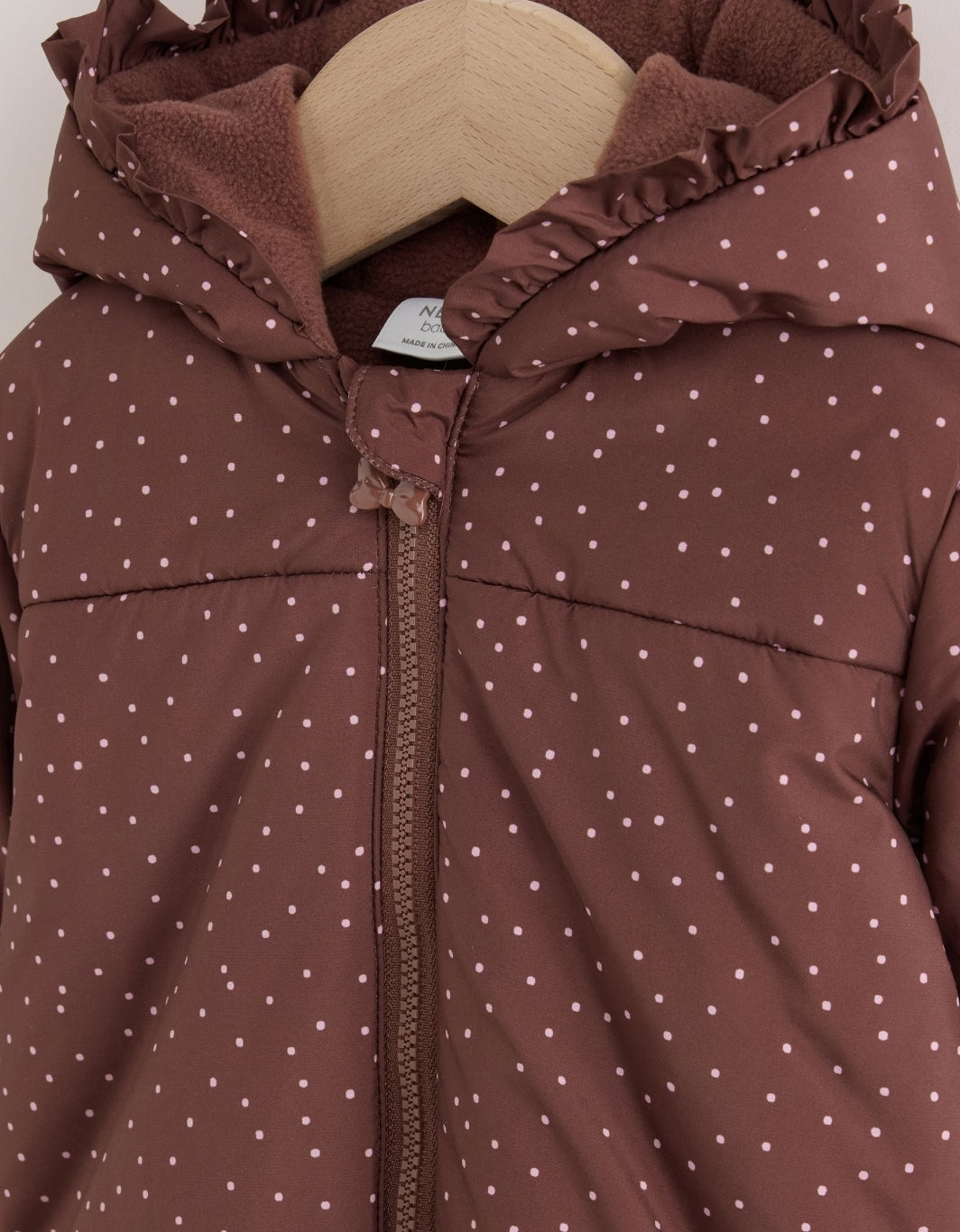Brown Spotted Hooded Padded
Baby Jacket
