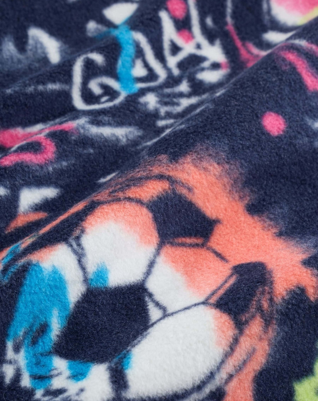 Multi Bright Football Grafitti Printed Cosy Fleece Pyjamas