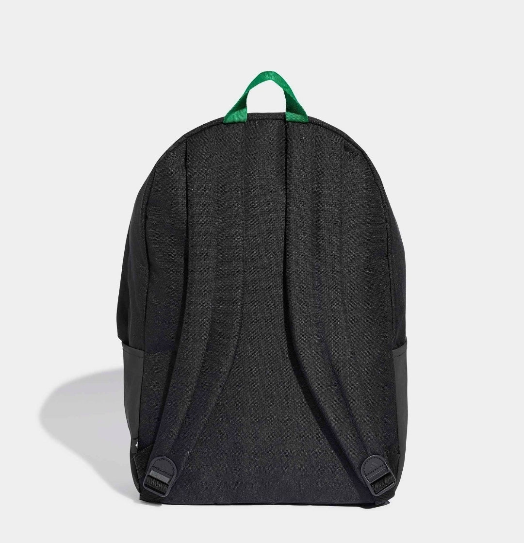 adidas Black/Green Essentials Logo Backpack