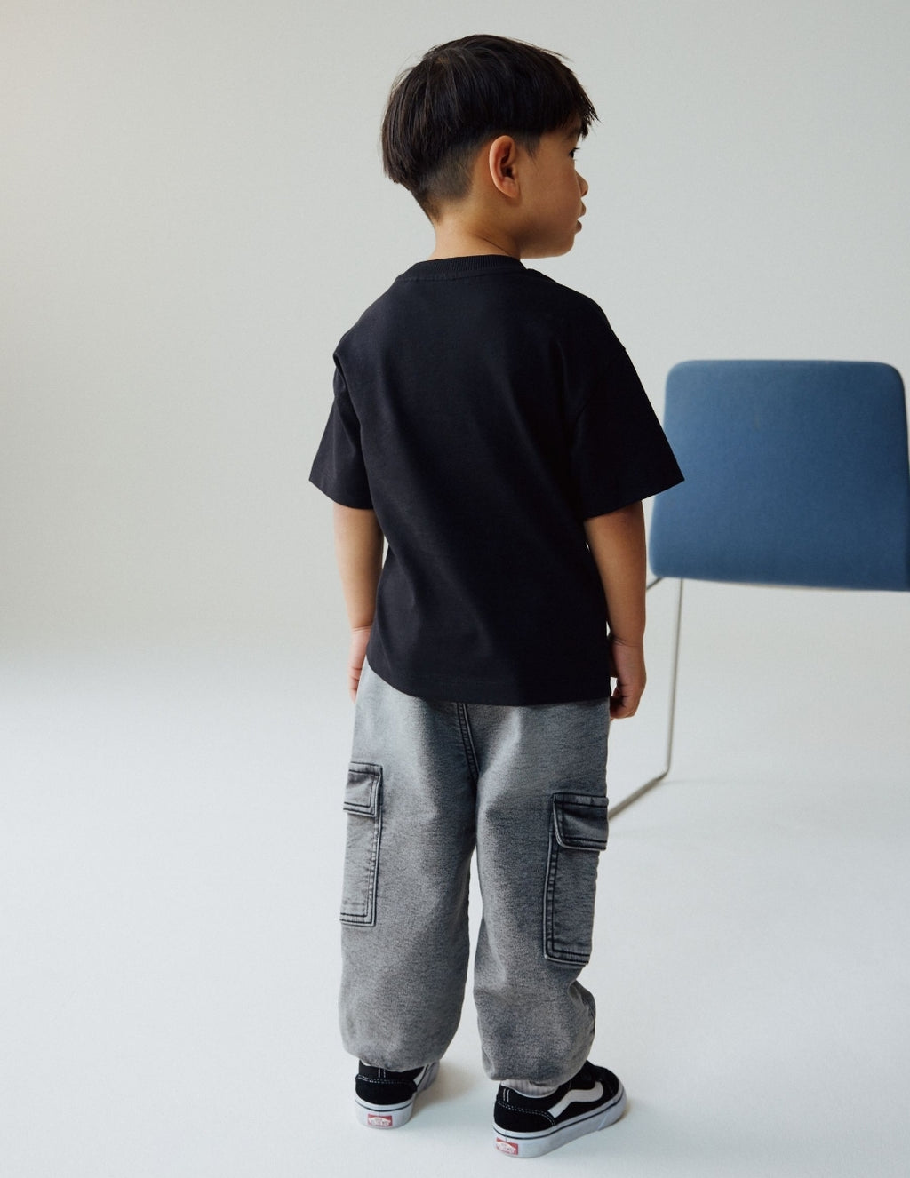 Grey Comfort Stretch Wide Cargo Jeans