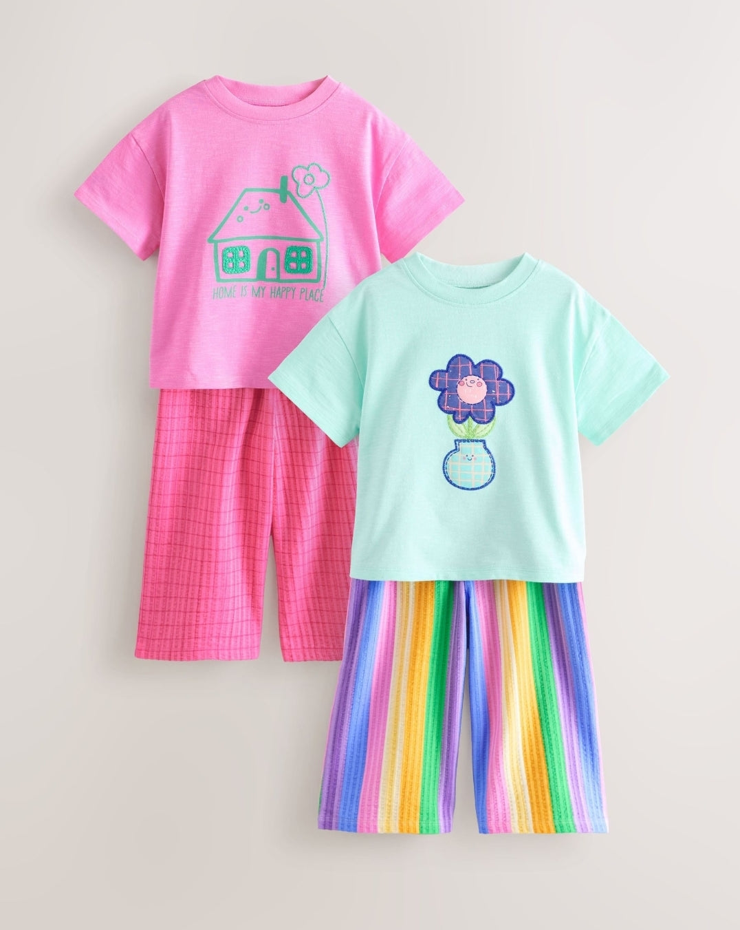 Pink Rainbow Top & Trousers Set
2Pack