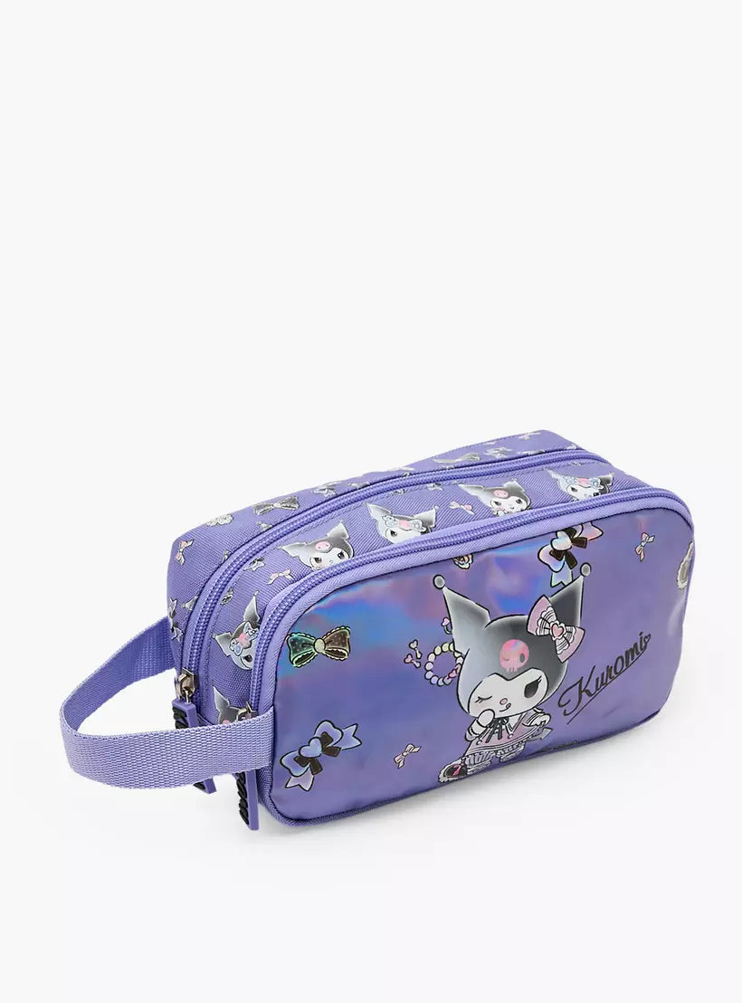 Sanrio Kuromi Print Pencil Pouch with Zip Closure