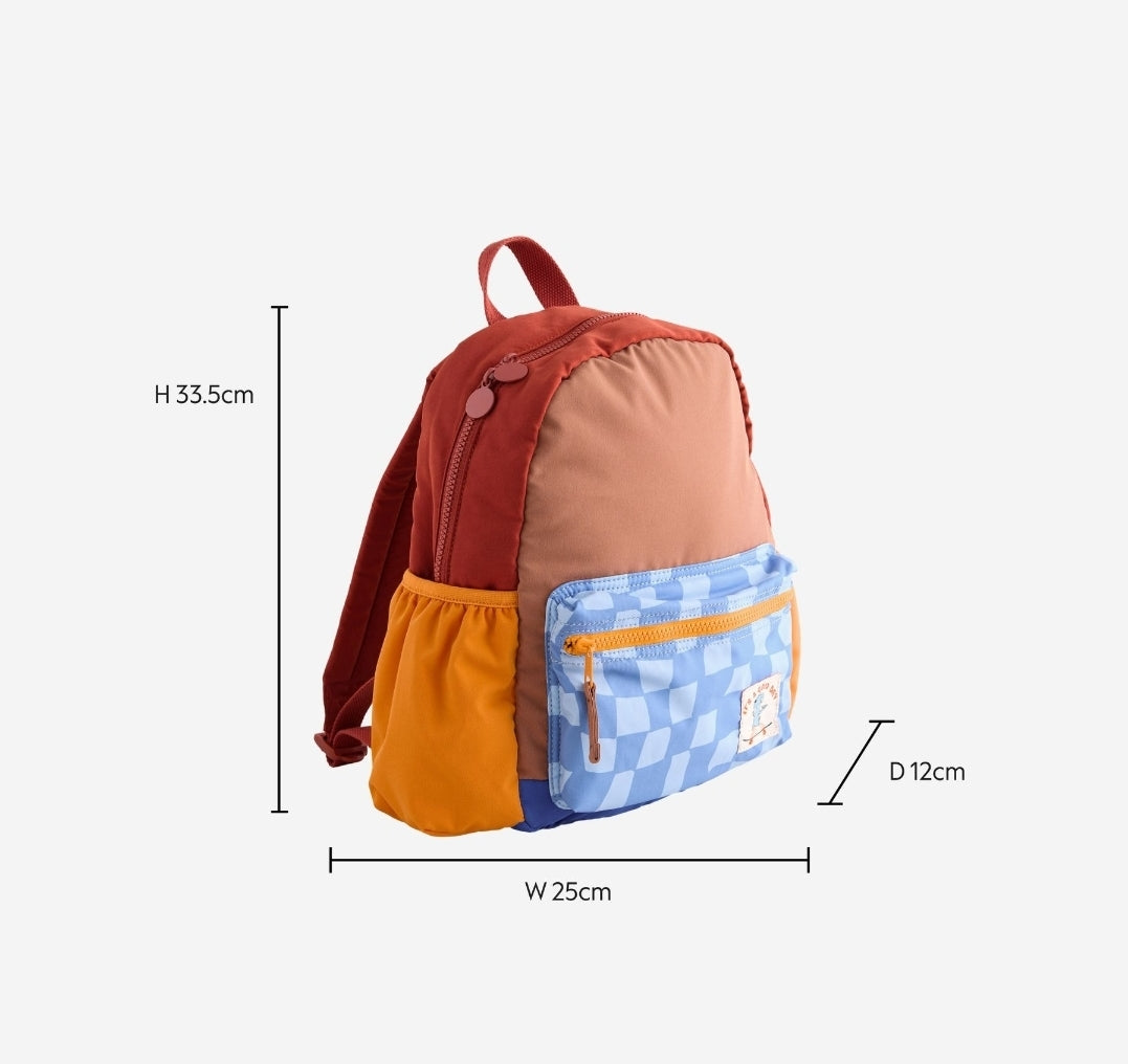 Colourblock Check Backpack 14 inches