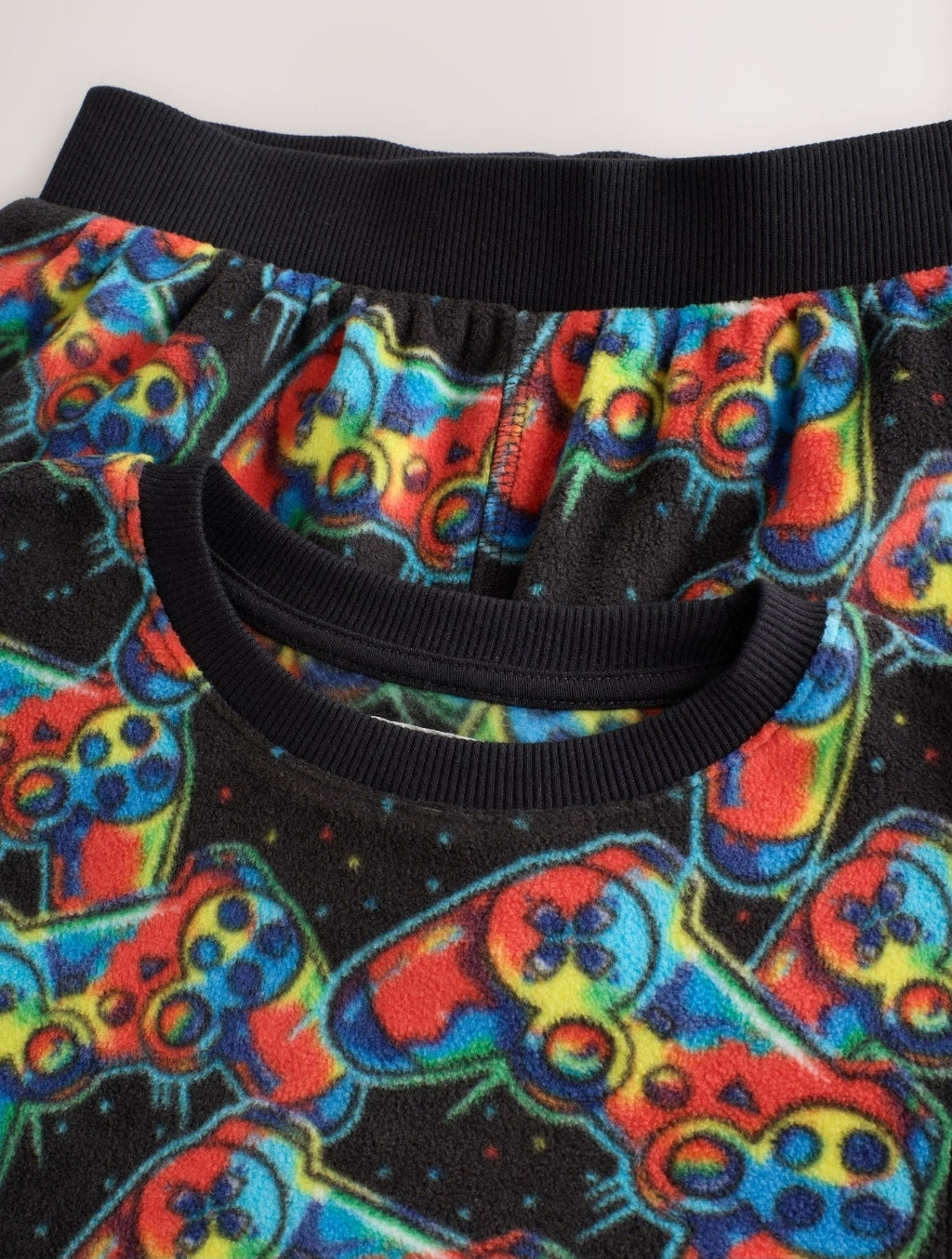 Multi Bright Gamer Printed Cosy Fleece Pyjamas