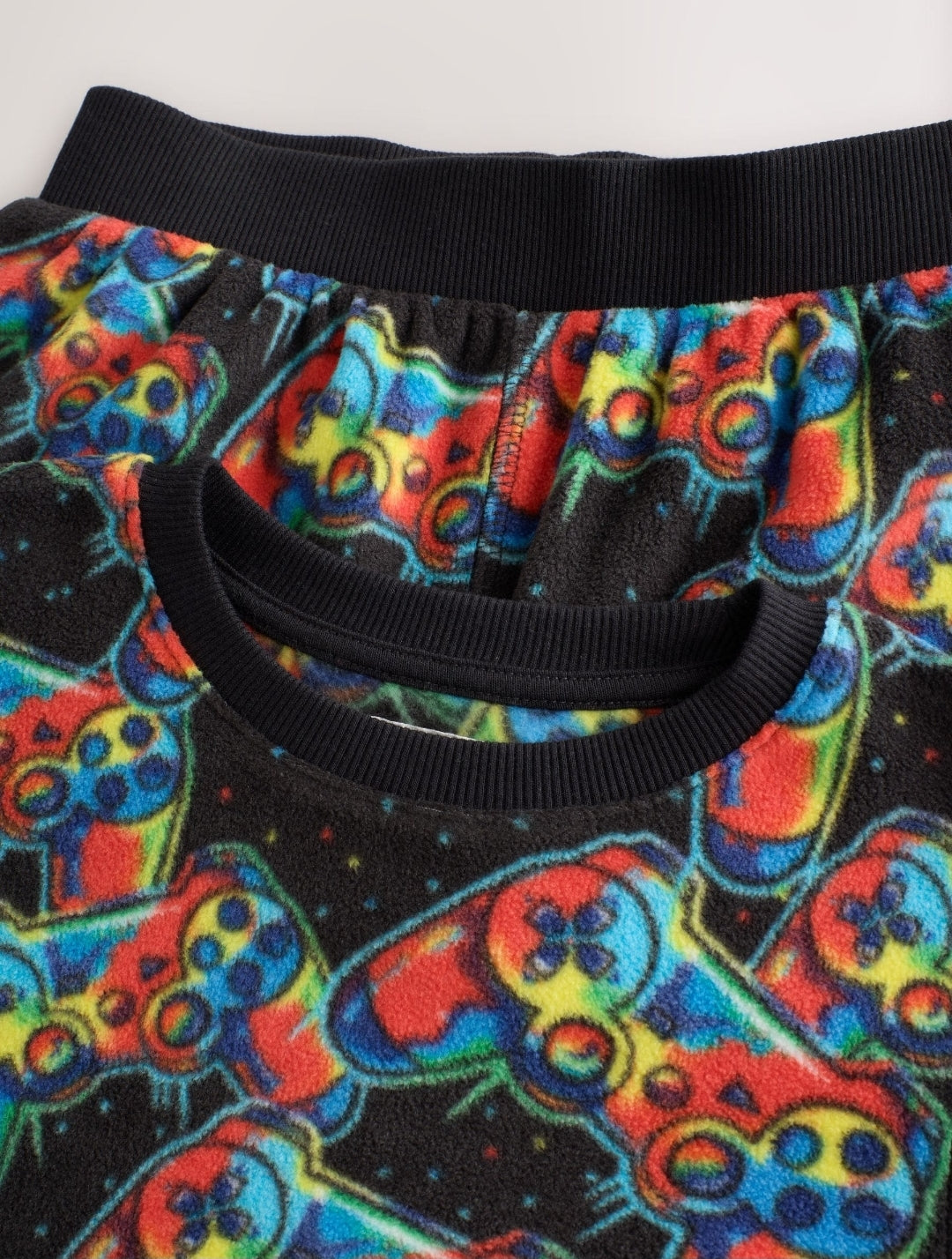 Multi Bright Gamer Printed Cosy Fleece Pyjamas