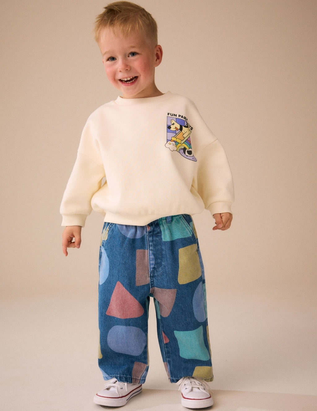 Mid Blue Shapes Wide Fit Jeans