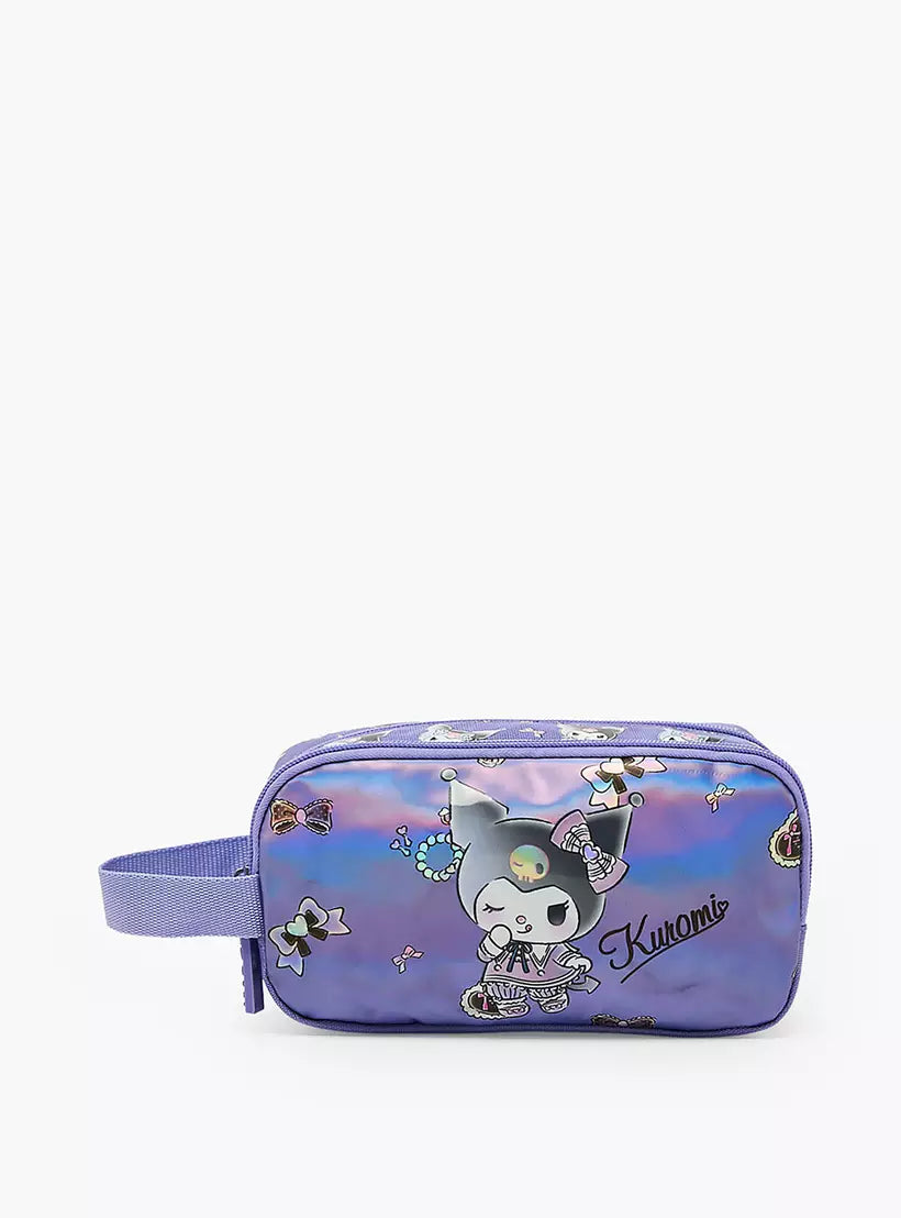 Sanrio Kuromi Print Pencil Pouch with Zip Closure