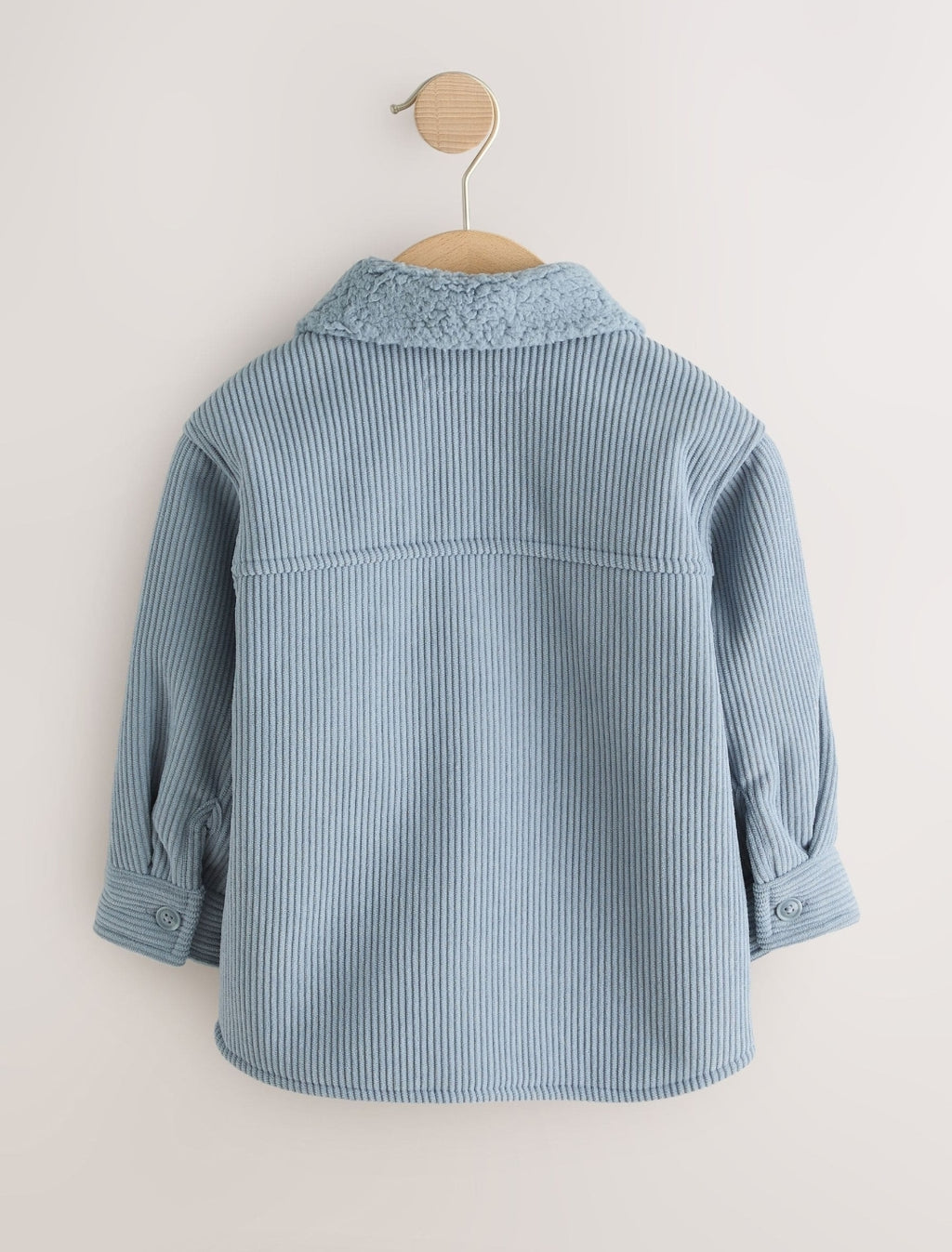 Blue Borg Lined Cord Shacket