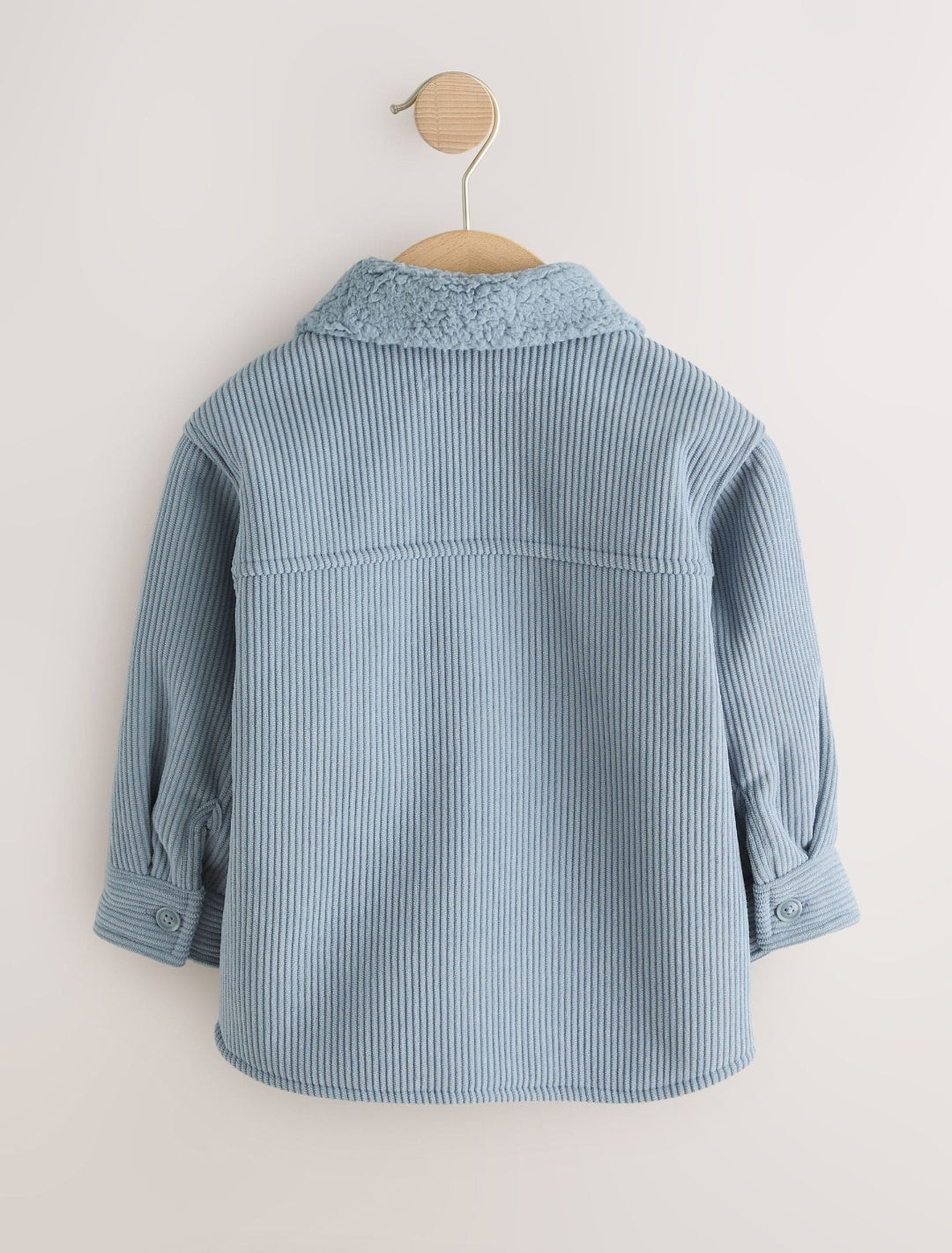 Blue Borg Lined Cord Shacket