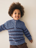 Blue/Navy Zip Neck Knitted Cable
Jumper