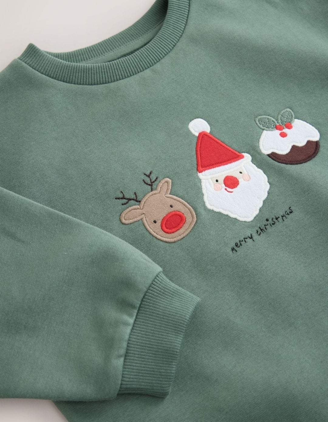 Sage Green Christmas Christmas Crew Neck Sweat Top
