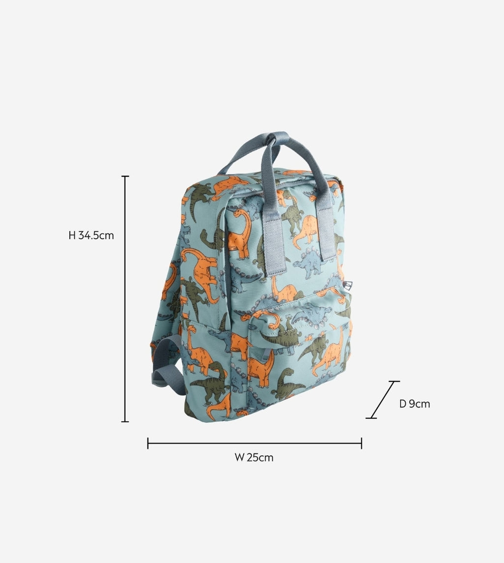 Blue Dinosaur Print Backpack 14 inches