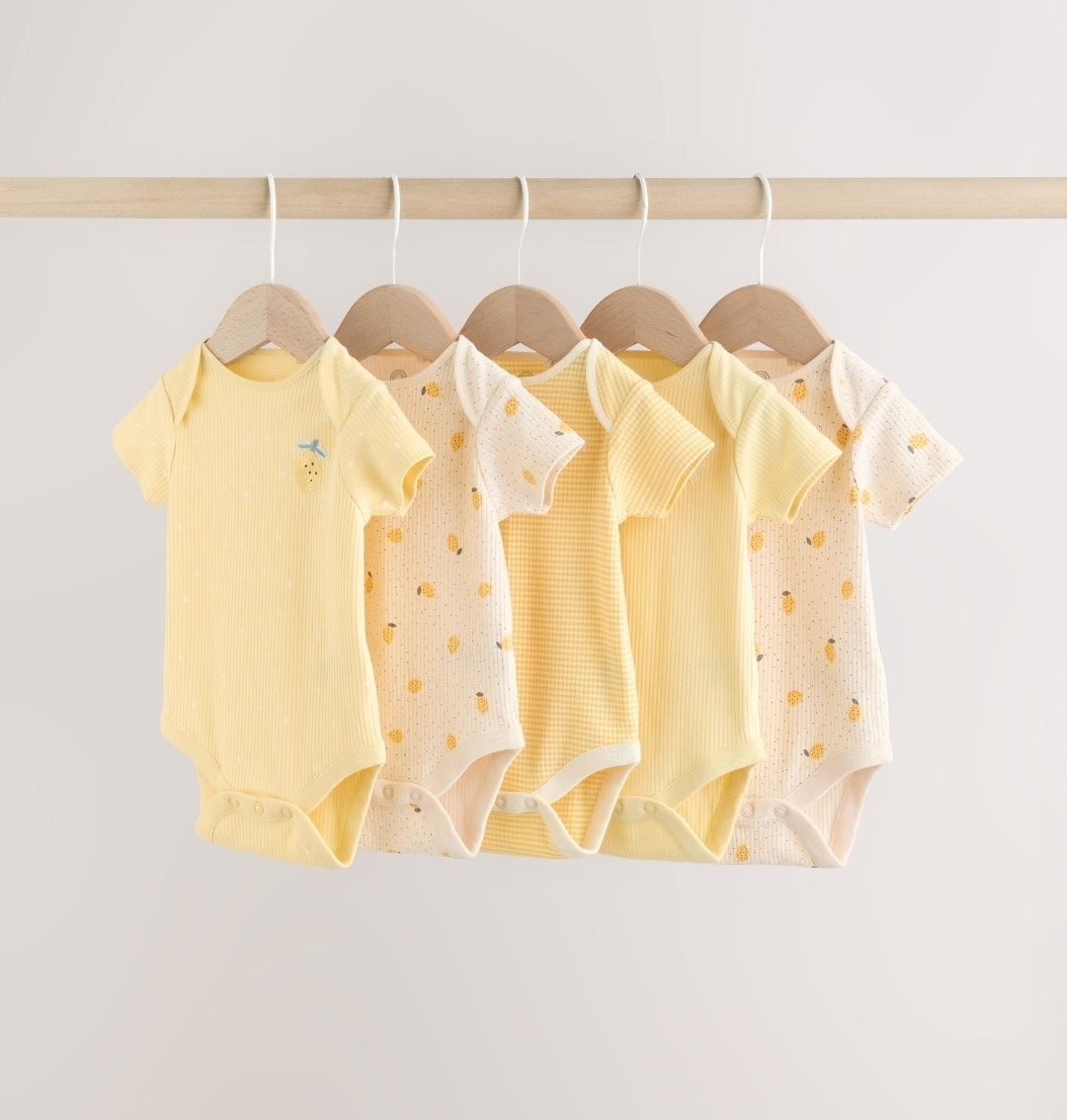 Yellow Lemons 5 Pack Short Sleeve
Baby Bodysuits