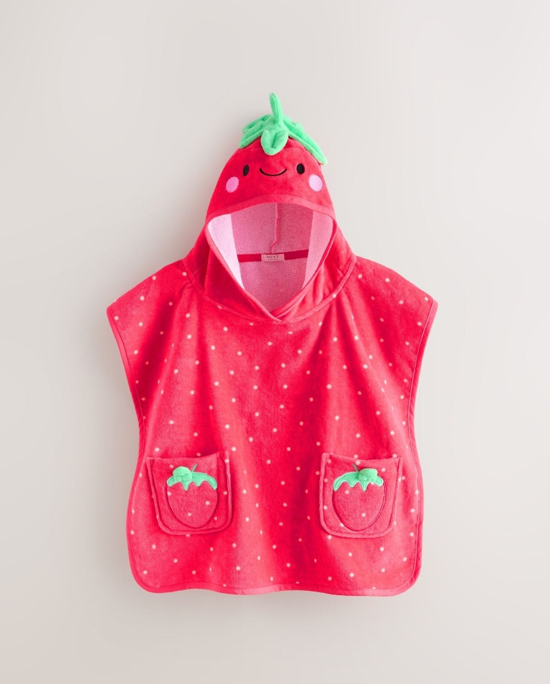 Red Strawberry Towelling Poncho