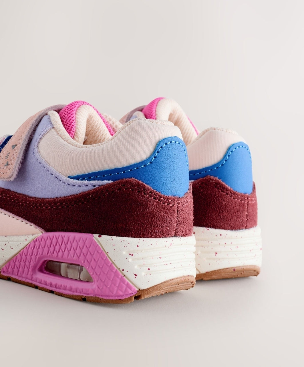 Multi Pink Elastic Lace Chunky Trainers