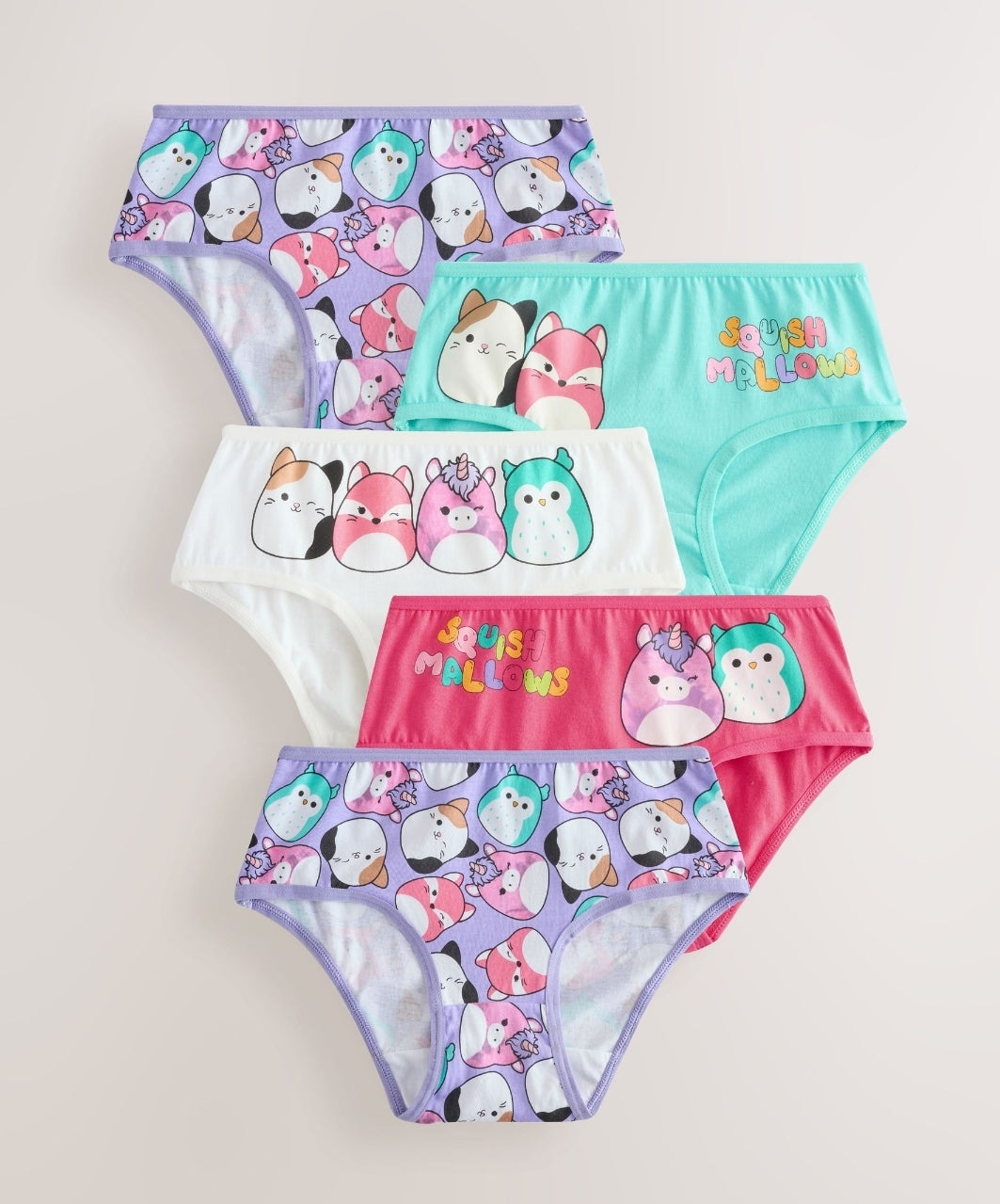 Red/Green 100% Cotton
Squishmallow Briefs 5 Pack