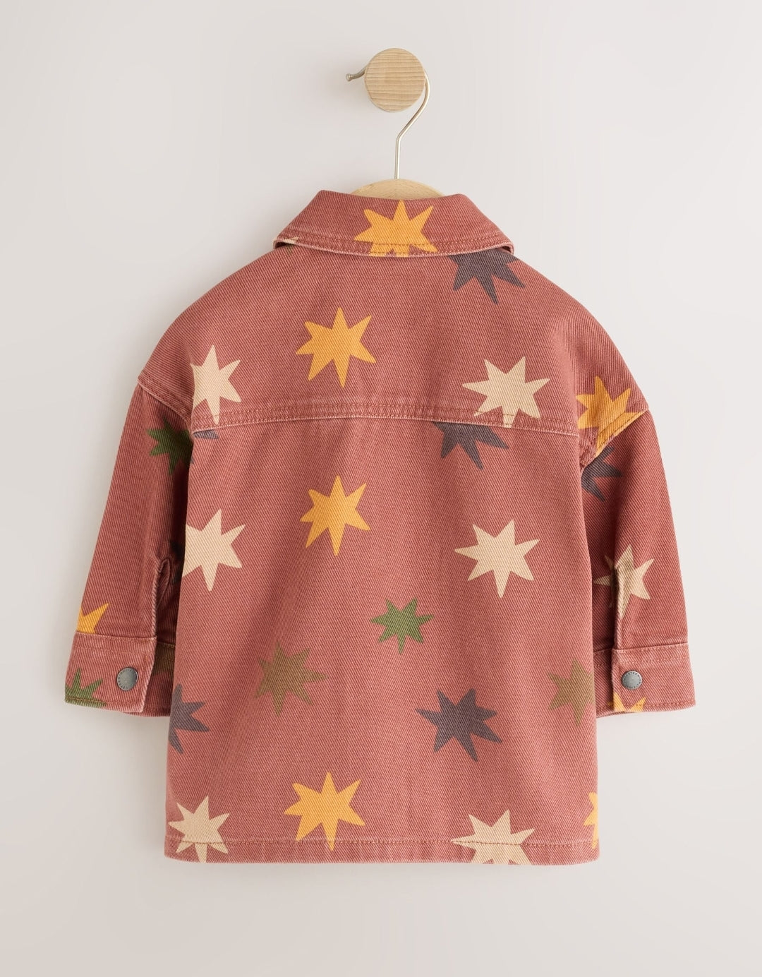 Rust Brown All Over Print Stars Twill Printed Overshirt