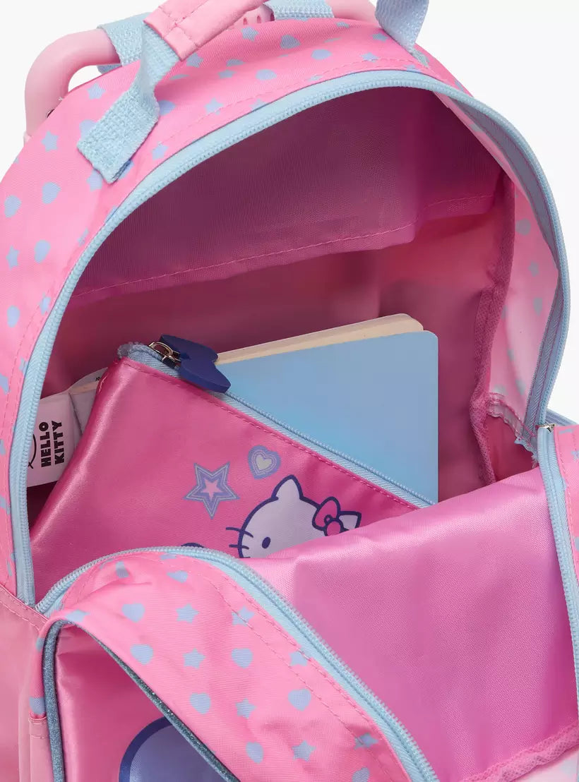 Sanrio Hello Kitty 3-Piece School Trolley Bag Set for Girls 3-5 Years with Lunch Bag - 14 inches
