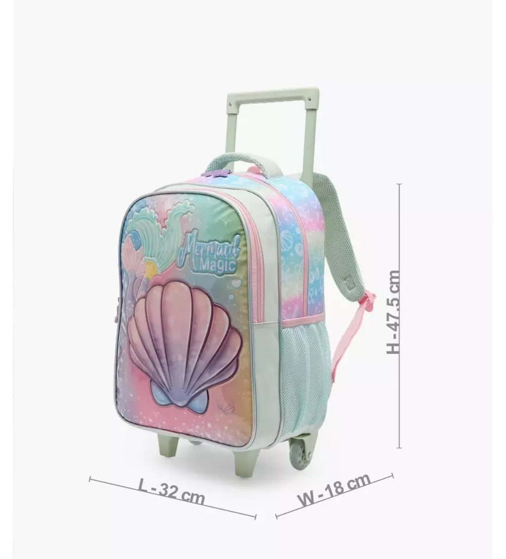Mermaid Print 5-Piece School Trolley Bag Set  16 inches