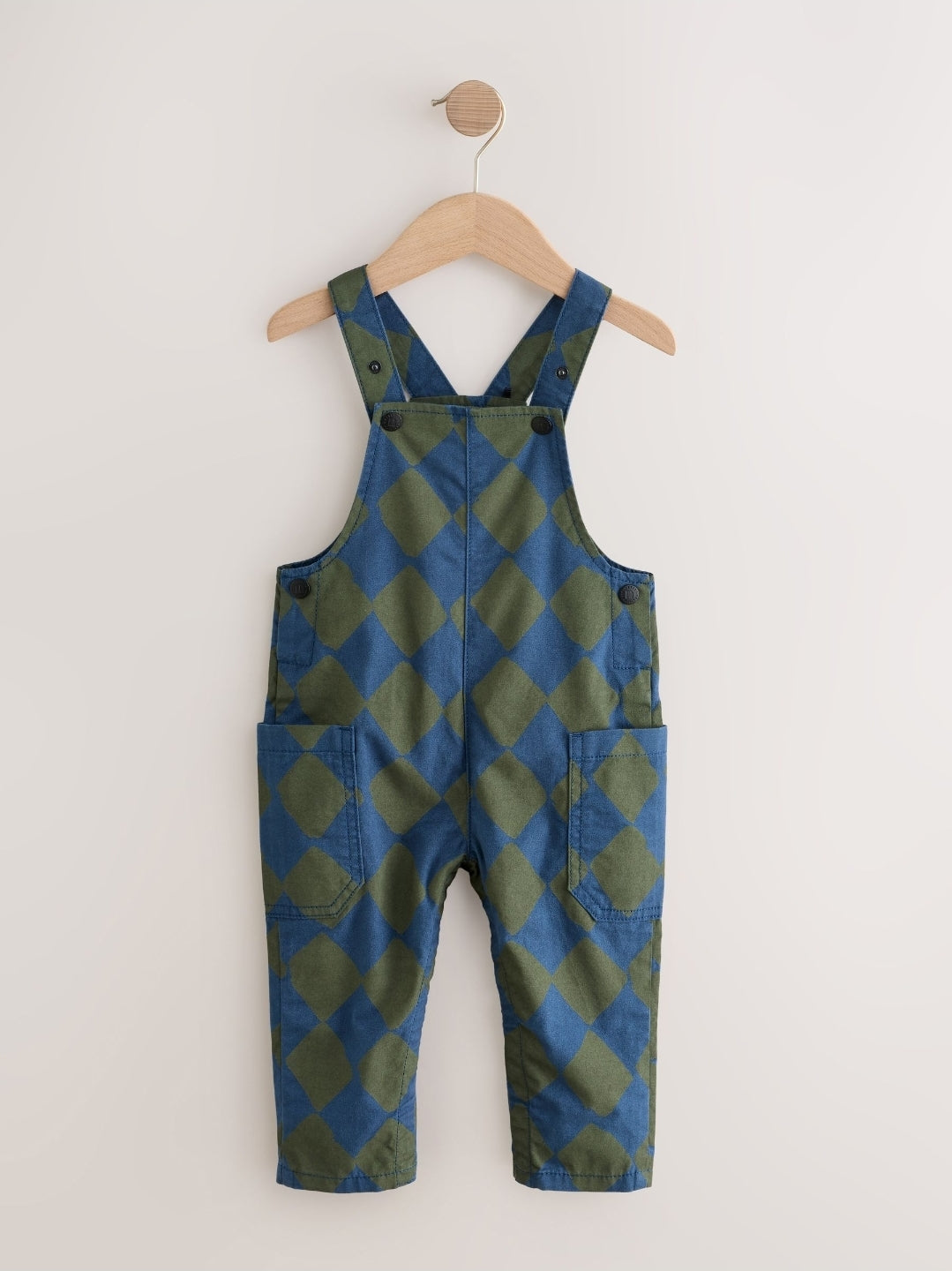 Green/Blue Harlequin Dungarees