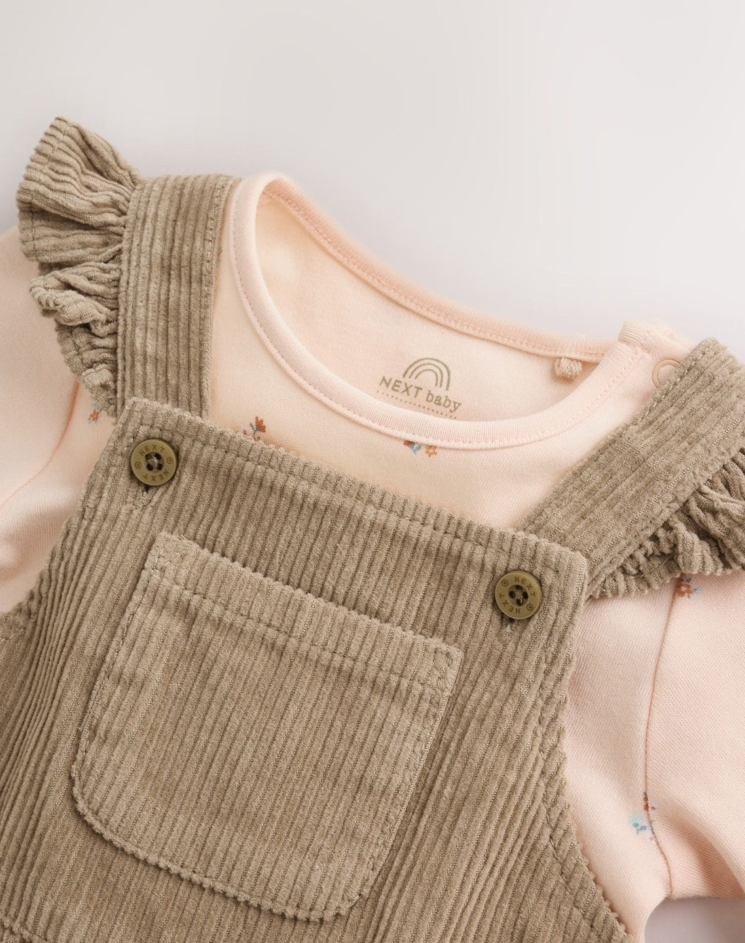 Sage Green Cord Dungarees and Bodysuit Baby Set 2 Piece
