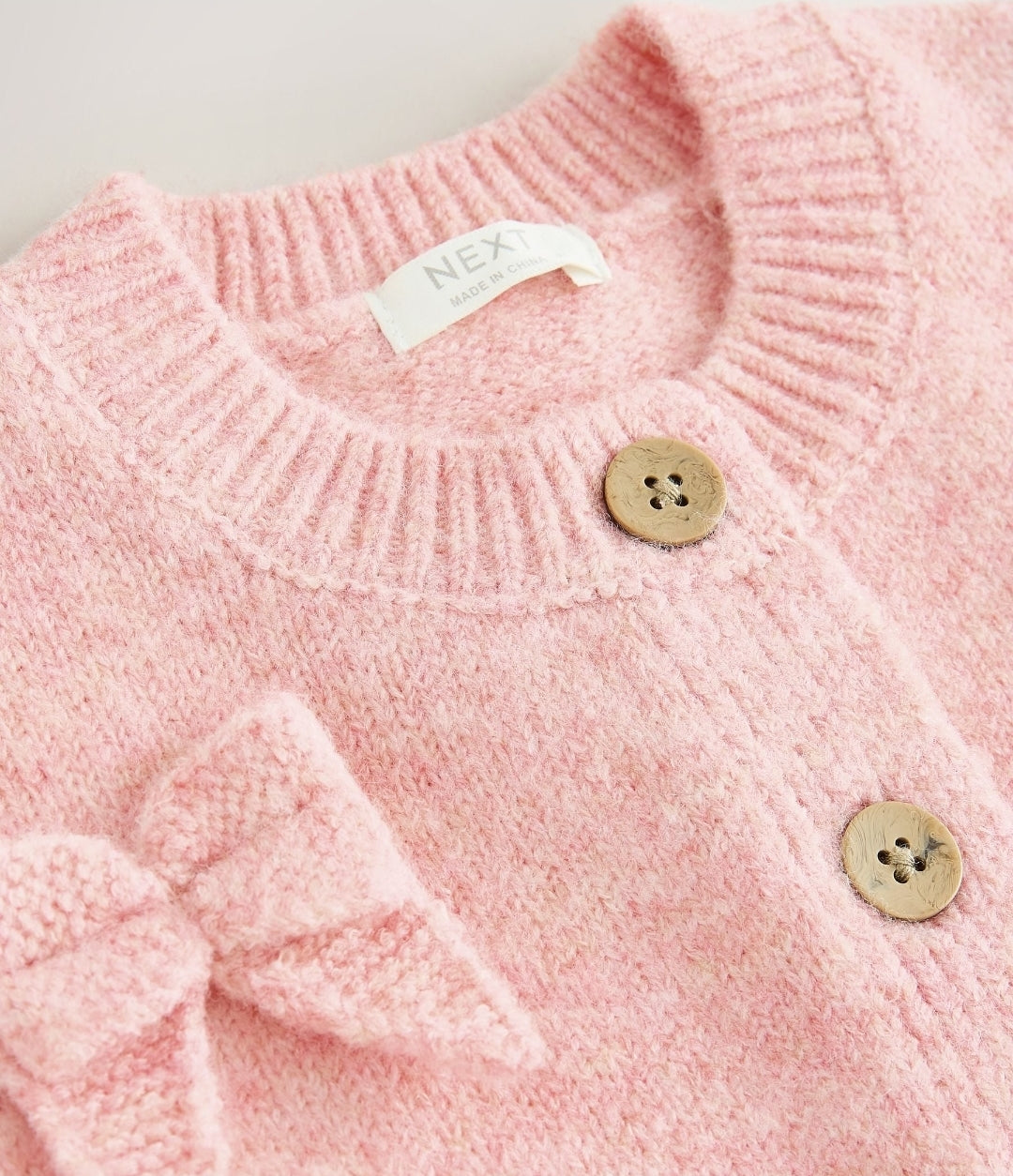 Pink Bow Embroidered Cardigan