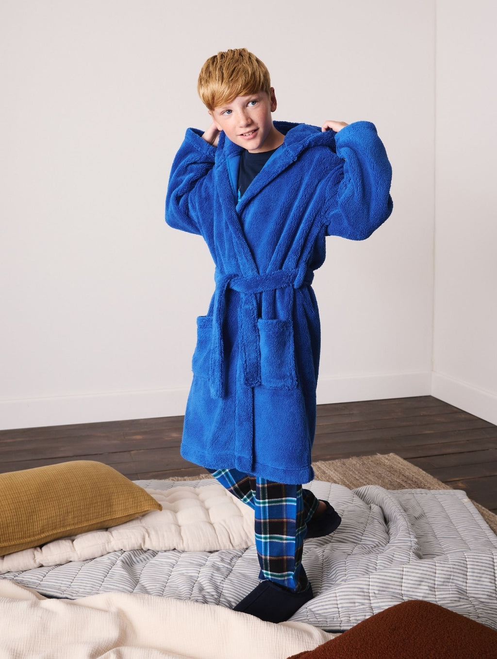 Cobalt Blue Fleece Robe