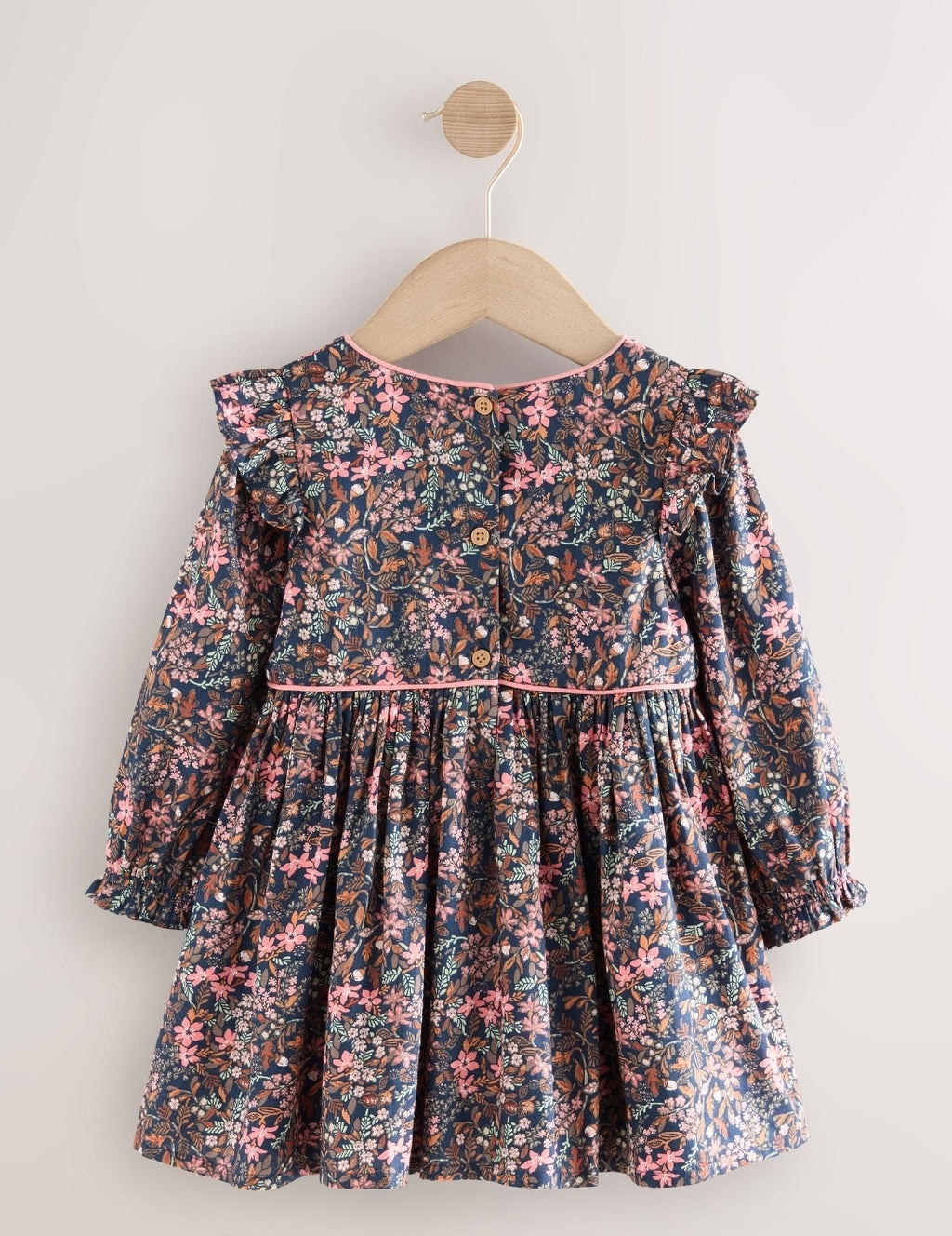 Multi Ditsy Frill Long Sleeve Dress