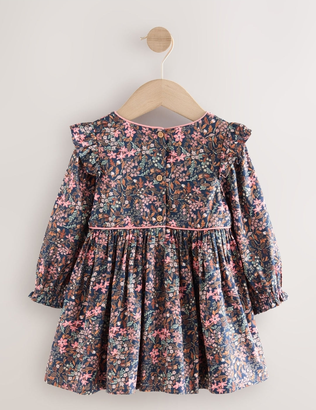 Multi Ditsy Frill Long Sleeve Dress
