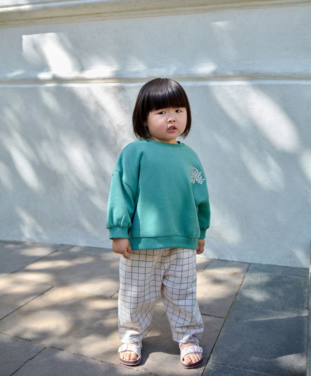 Green Little Wanderers Club Crew
Neck Sweatshirt and Barrel Trous