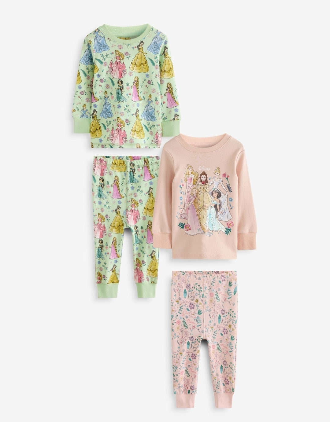 Pink 100% Cotton Disney Princess Long Sleeve Snuggle Pyjamas 2