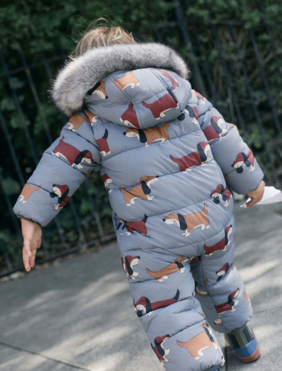 Dog Print Padded Snowsuit