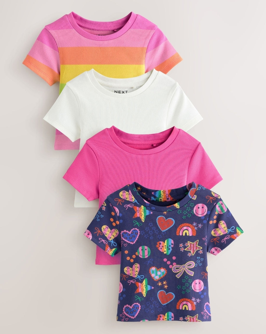 Multi Bright Short Sleeve Ribbed
T-Shirts 4 Pack