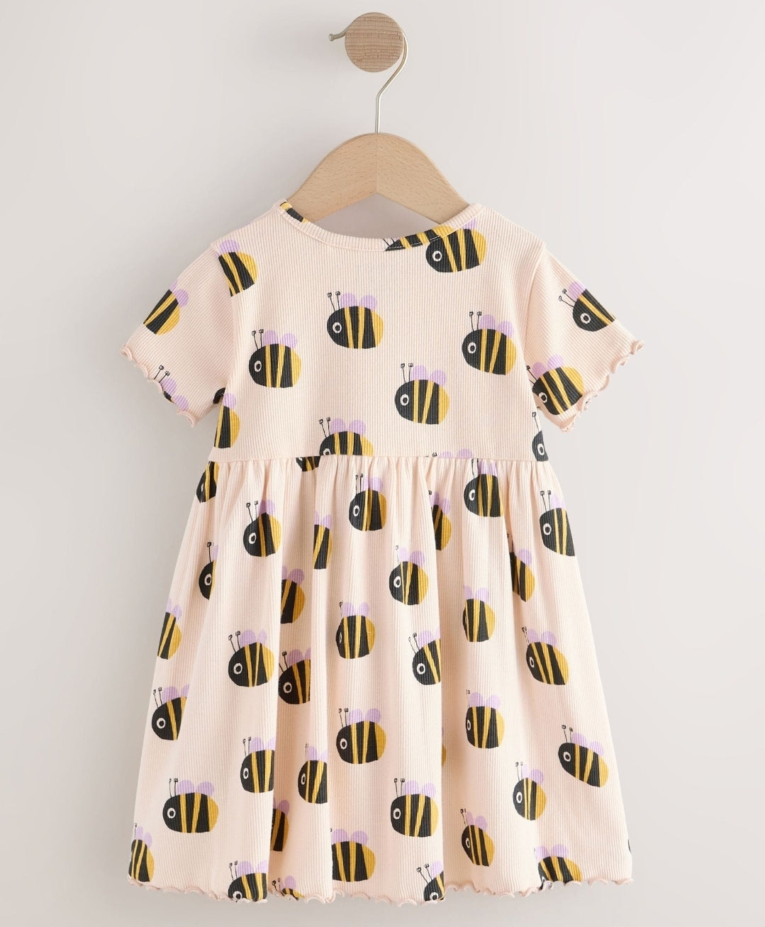 Cream Bumblebee Short Sleeve
Ribbed Dress