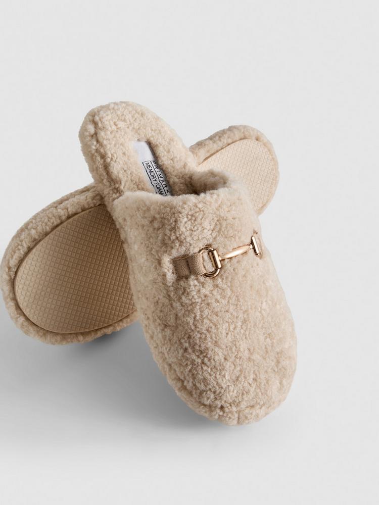 Primark Snaffle Bit Borg Mule Slippers