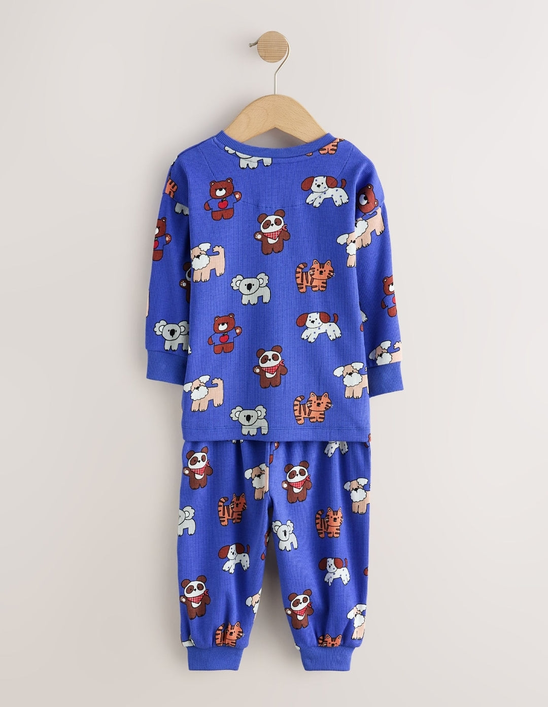 Blue Animal All Over Print Ribbon Wrapped Pyjamas Gift Set