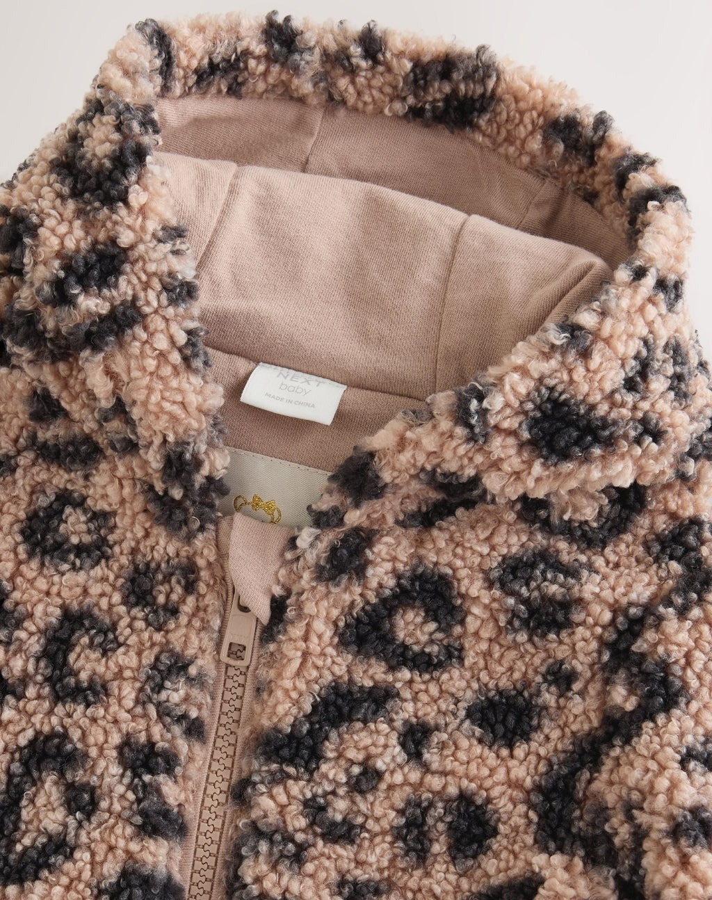 Brown Leopard Borg Hooded Baby