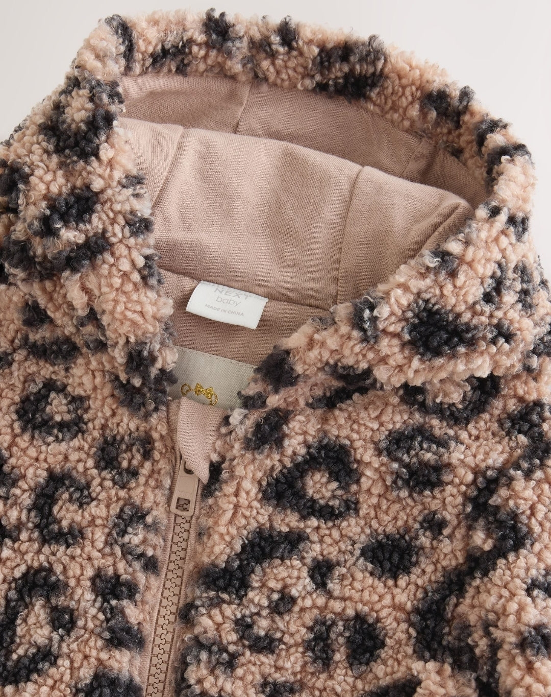 Brown Leopard Borg Hooded Baby
