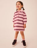 Pink Stripe Long Sleeve Rugby Sweat Dress