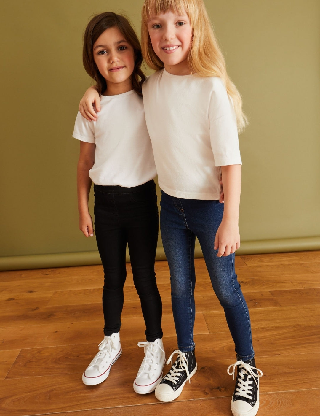 Black/Dark Denim Elasticated Waist
Jeggings 2 Pack