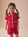 Red Scallop Edge Crochet Set